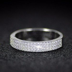 925 Sterling Silver Diamond Wedding Ring